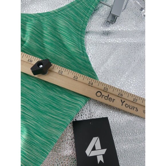 FourLaps Medium Sports Bra Poise Longline Emerald Space Dye NWT $54. - Picture 5 of 8